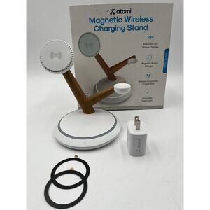 Atomi AT2519-QI2-CHARGE STAND Qi2 Magnetic Wireless Charging Stand, White
